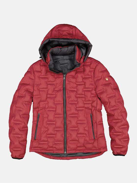 emilio adani Herren Steppjacke mit Kapuze Rot 33283