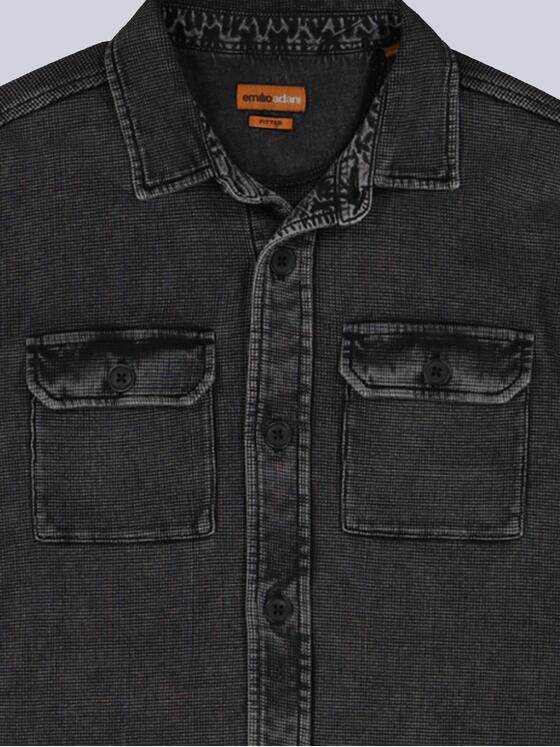 emilio adani Herren Overshirt slim fit Schwarz 36790