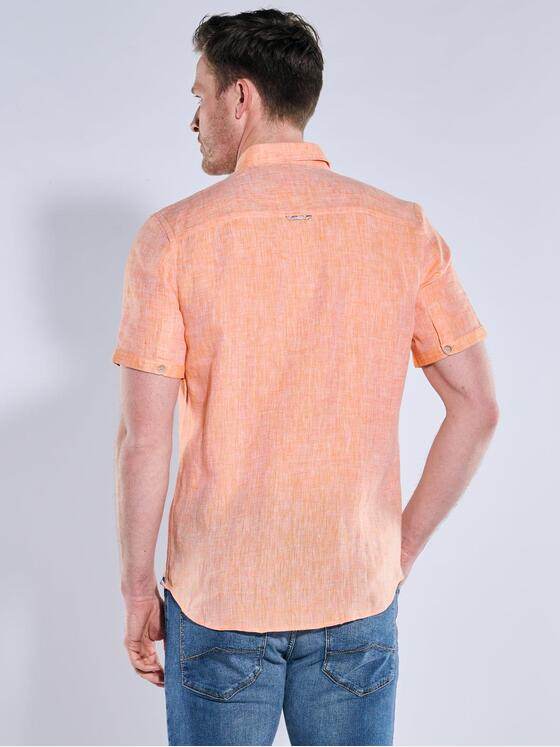 engbers Herren Kurzarm-Hemd aus Leinen Orange 38360