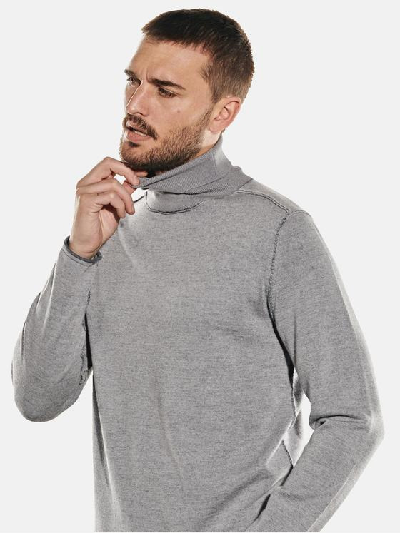 emilio adani Herren Rollkragen-Pullover aus Merinowolle Grau 32030