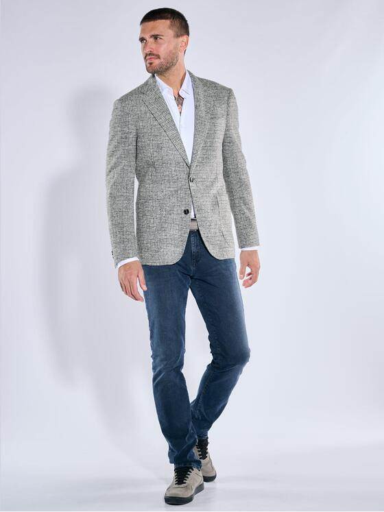 emilio adani Herren Sakko gemustert Silbergrau 39382