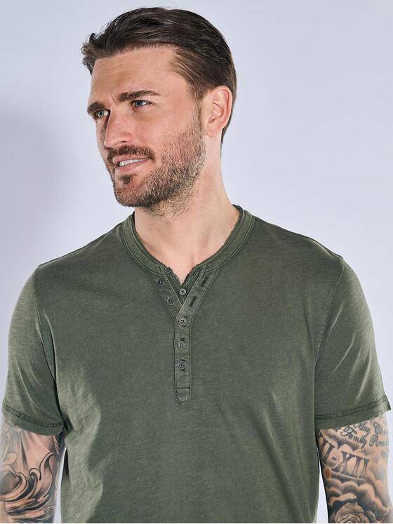 emilio adani Herren Henley-Shirt uni Grün 38960