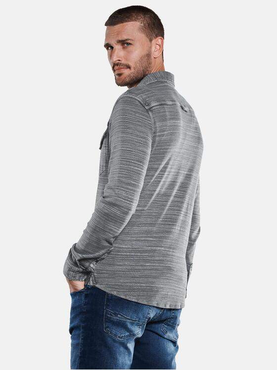 emilio adani Herren Poloshirt langarm Grau 33352