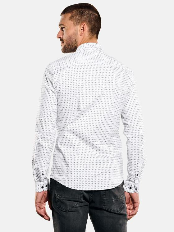 emilio adani Herren Langarm-Hemd slim fit Weiß 35308