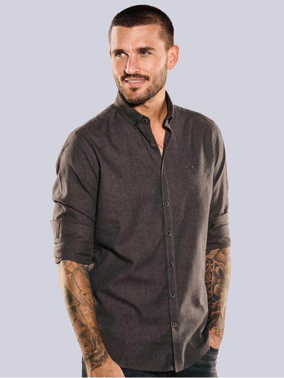 emilio adani Herren Langarm-Hemd regular Braun 35556