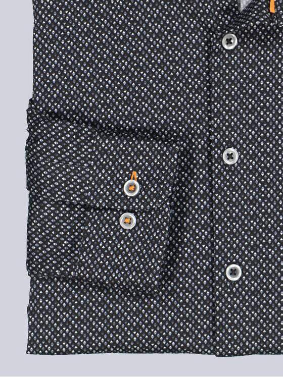 engbers Herren Langarm-Hemd slim fit Schwarz 35606