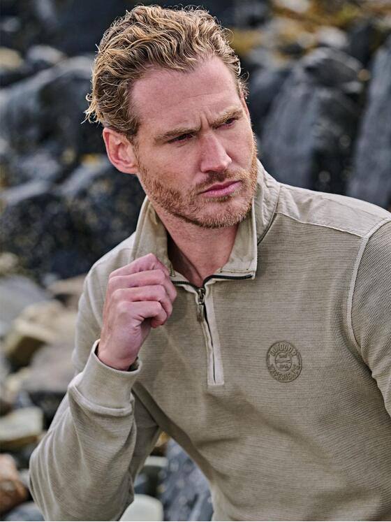 engbers Herren Sweatshirt regular Braunbeige 37337