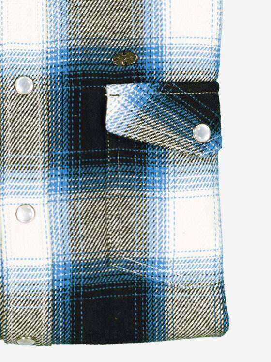 engbers Herren Langarm-Hemd kariert Petrolblau 37586