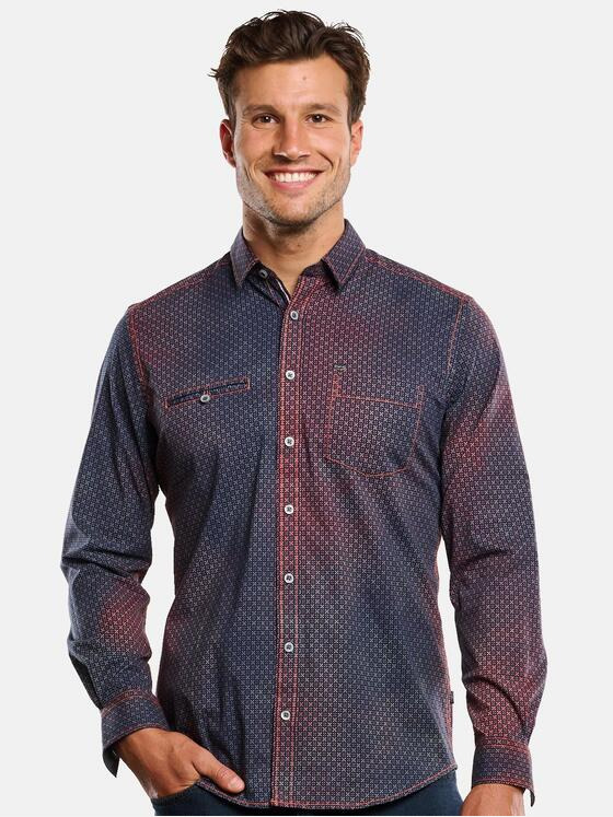 engbers Herren Hemd langarm Blutorange 34151