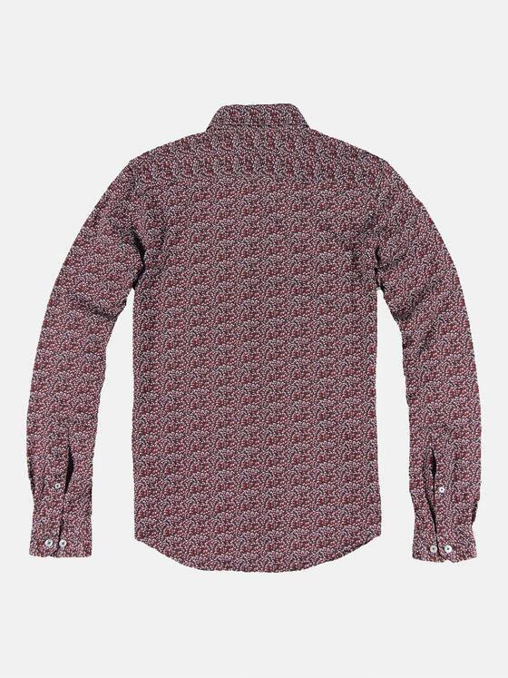 emilio adani Herren Langarm-Hemd gemustert Rot 31806