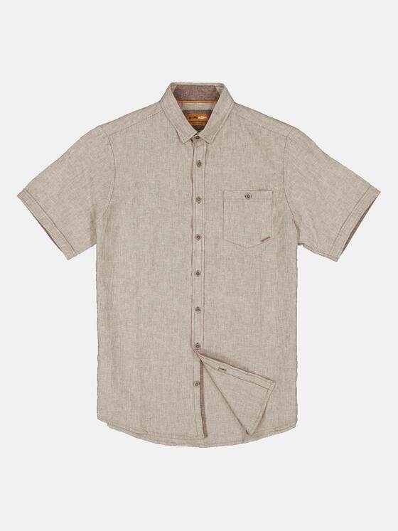 emilio adani Herren Kurzarm-Hemd gestreift Beige 34957