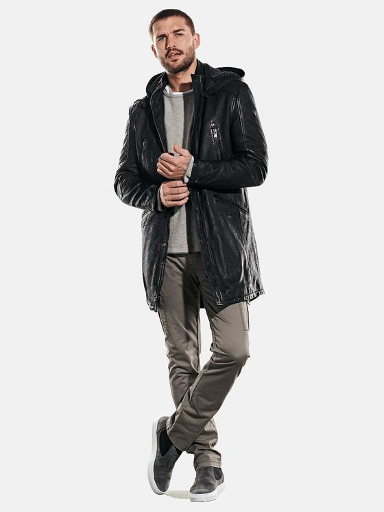 emilio adani Herren Lederjacke Schwarz 31874