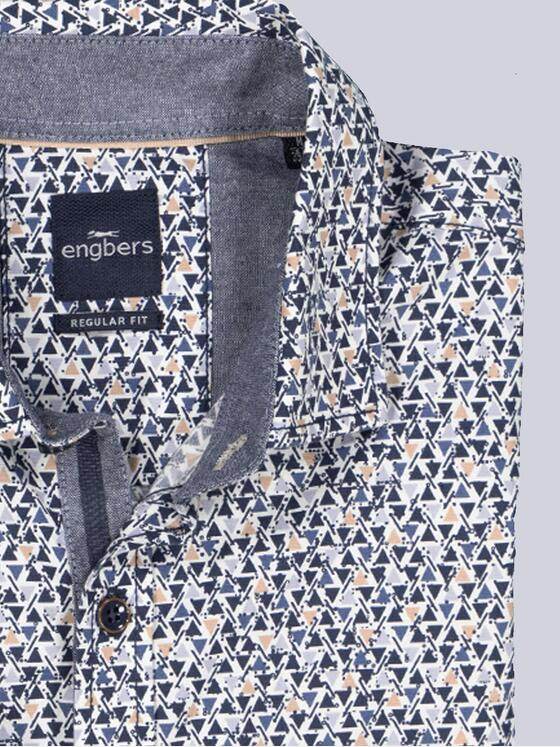 engbers Herren Langarm-Hemd gemustert Brilliantblau 36010