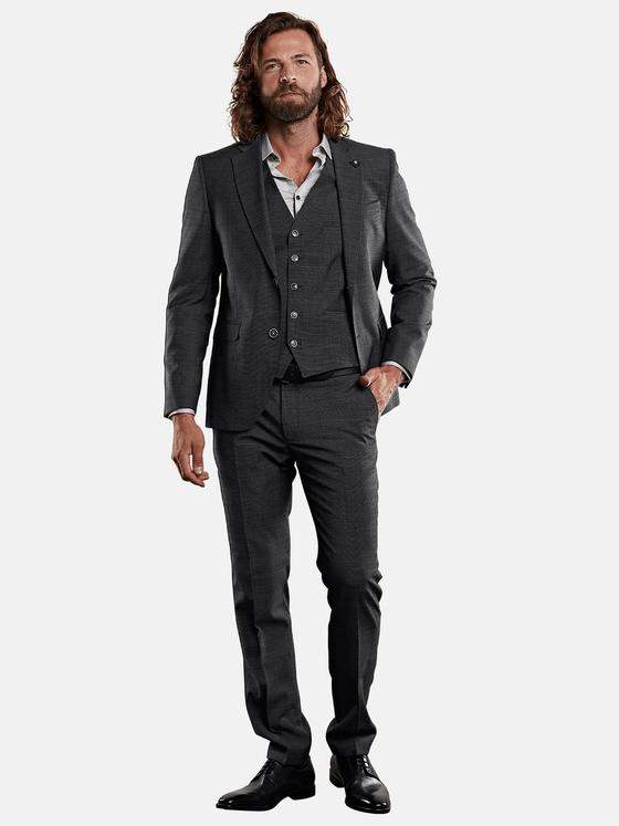 emilio adani Herren Anzugsakko mit Minimalmuster Grau 29014