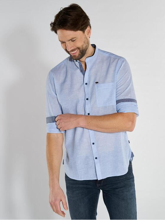 engbers Herren Langarm-Hemd uni Hellblau 36543