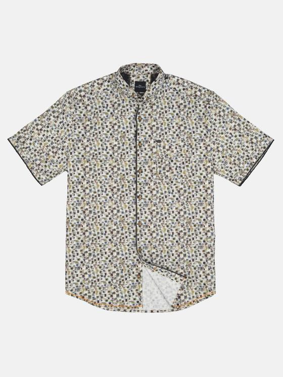 engbers Herren Kurzarm-Hemd gemustert Oliv 33096