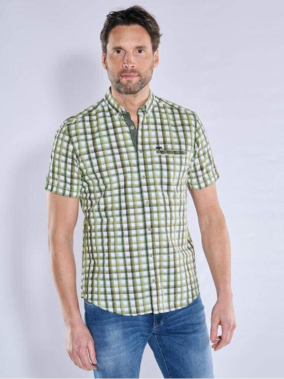 engbers Herren Kurzarm-Hemd gemustert Gruen 38580