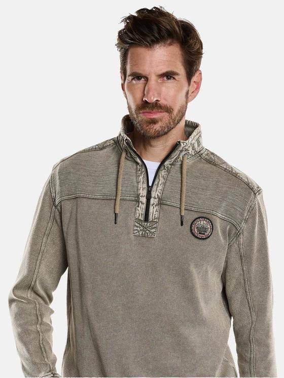 engbers Herren Sweatshirt mit Stehkragen Braunbeige 33763