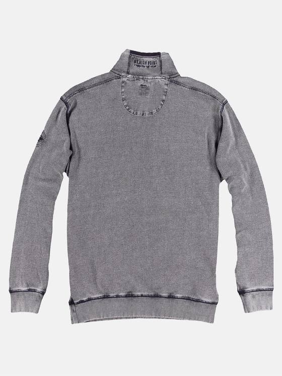 engbers Herren Sweatshirt mit modischer Waffelstruktur Silbergrau 29207