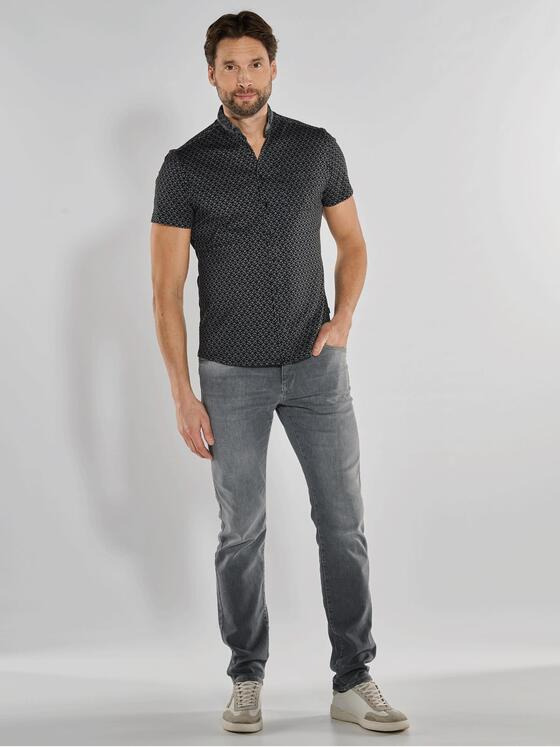 engbers Herren Kurzarm-Hemd slim fit Schwarz 36325