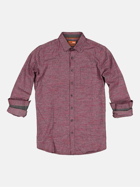 emilio adani Herren Langarm-Hemd aus Flanell Rot 33789