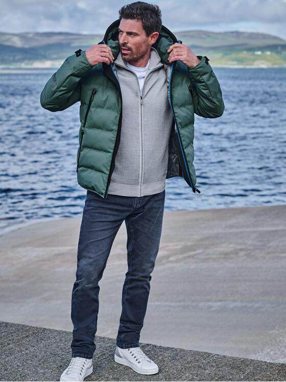 ENGBERS GERMANY Herren Steppjacke mit innovativen Details Grün 37406