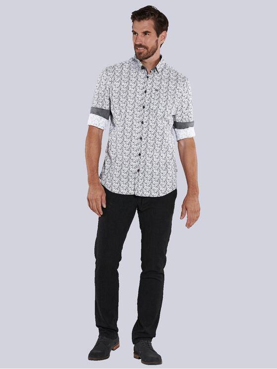 engbers Herren Langarm-Hemd gemustert Schwarz 35598