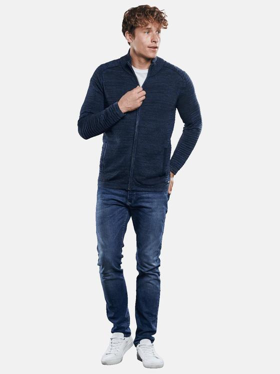 engbers Herren Modische Stehkragenjacke mit harmonischer Zweifarbigkeit Saphirblau 30984