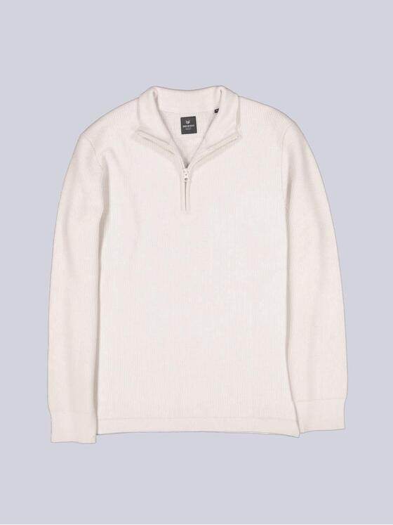 ENGBERS GERMANY Herren Pullover mit Troyerkragen Creme 39622