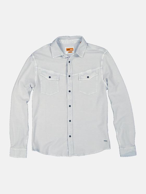 emilio adani Herren Langarm-Shirt mit Polo-Kragen Grau 34510