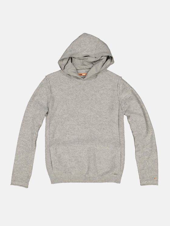emilio adani Herren Pullover mit Kapuze Beige 33510
