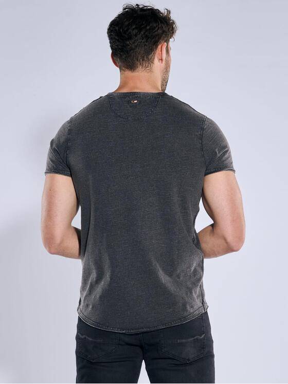 emilio adani Herren T-Shirt uni Schwarz 39308