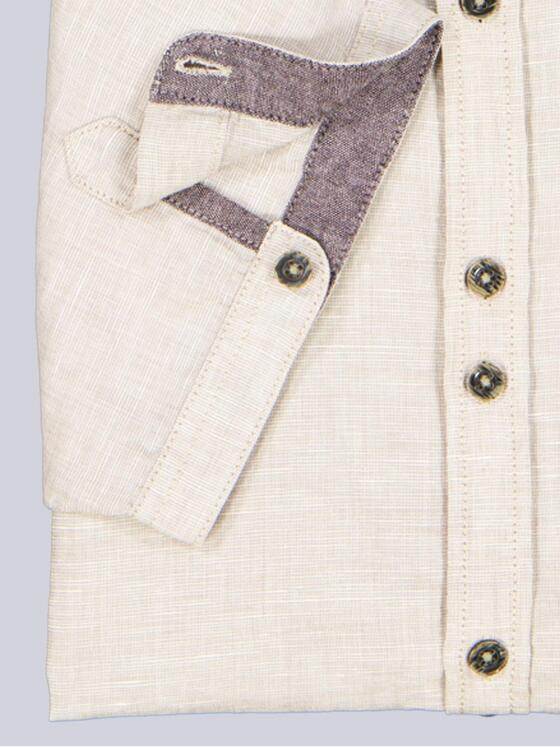 engbers Herren Kurzarm-Hemd mit Leinenanteil Beige 38380