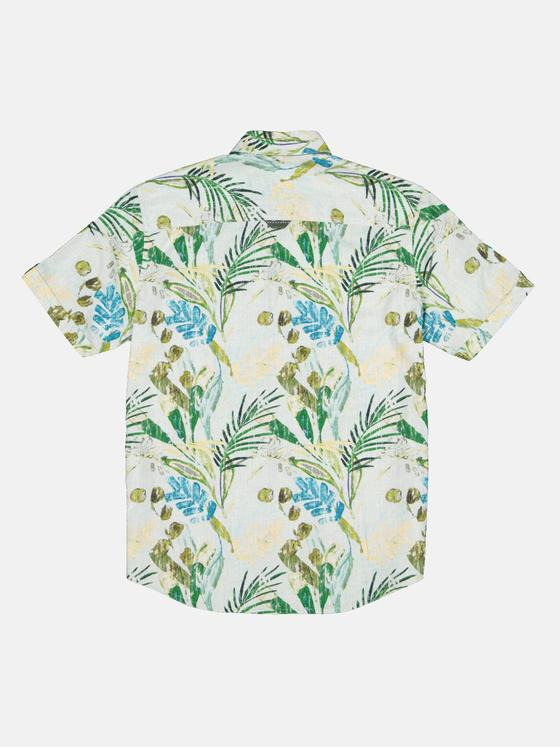 engbers Herren Kurzarm-Hemd mit Floralprint Grün 33062