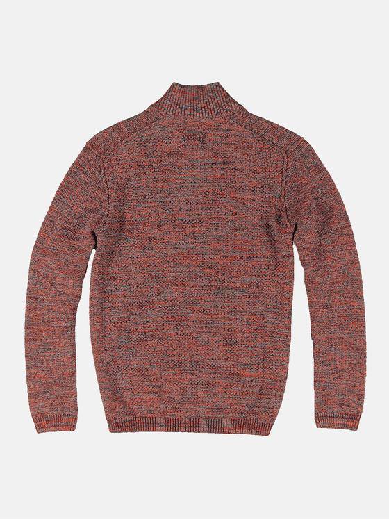 engbers Herren Troyer-Pullover mouliniert Dunkelorange 32036