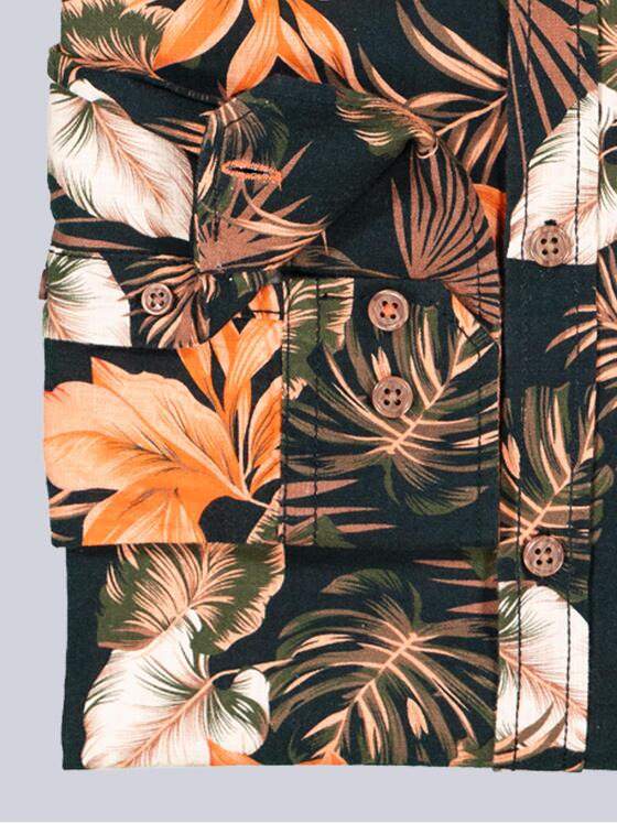 engbers Herren Langarm-Hemd gemustert Orange 38485