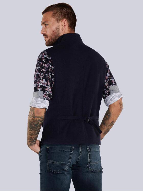 emilio adani Herren Sakko-Weste mit Zipper Blau 36027