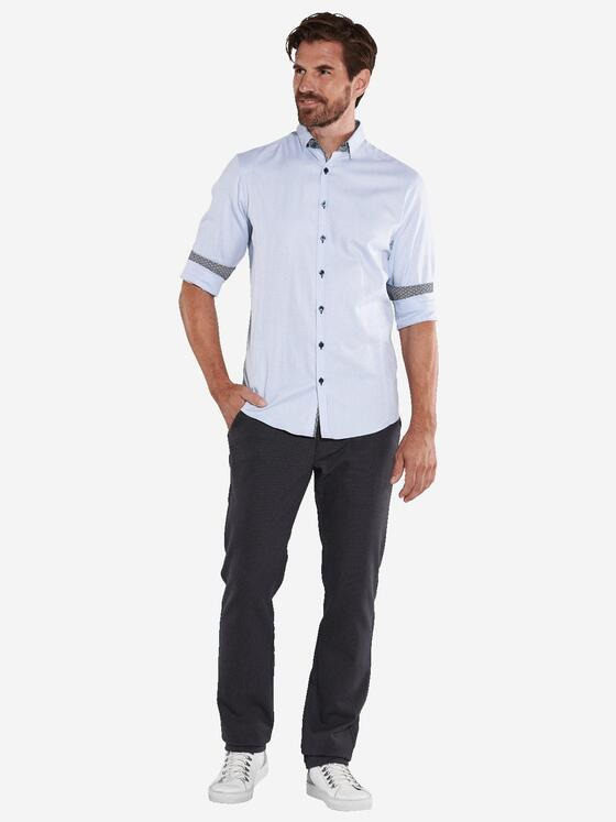 ENGBERS GERMANY Herren Langarm-Hemd dezent glänzend Hellblau 36714