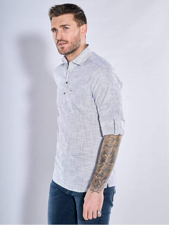 emilio adani Herren Hemd gemustert Blau 38753