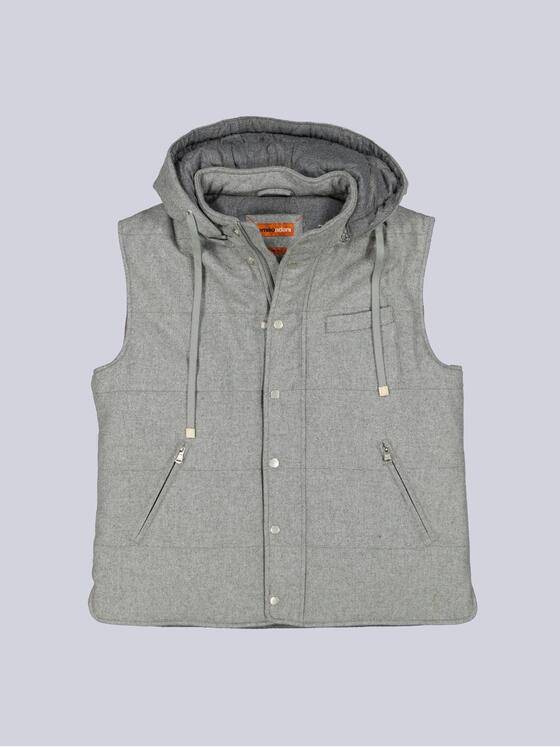 emilio adani Herren Weste mit abnehmbarer Kapuze Silbergrau 39478