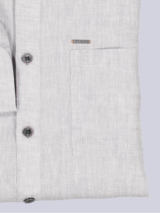emilio adani Herren Langarm-Hemd aus Leinen Beige 38557