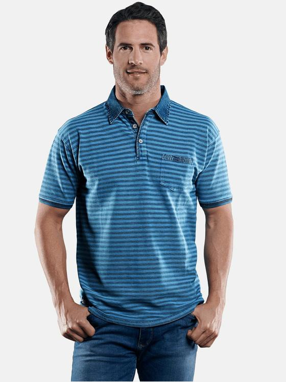 engbers Herren Poloshirt mit Jeanskragen Tuerkis 29213