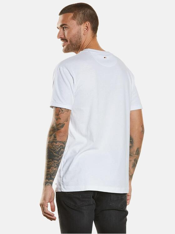 emilio adani Herren T-Shirt uni Weiß 34549