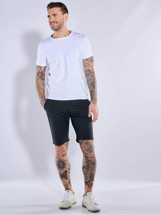 emilio adani Herren Chino Bermuda mit Tunnelzug Schwarz 38618