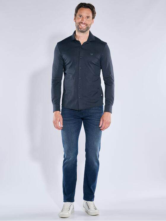 ENGBERS GERMANY Herren Langarm-Hemd aus Pima Baumwolle Saphirblau 39574