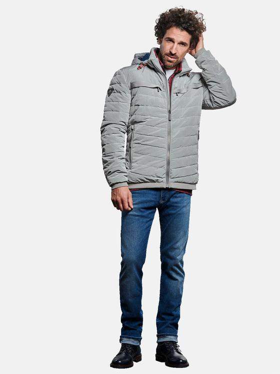 engbers Herren Steppjacke mit abnehmbarer Kapuze Silbergrau 32579