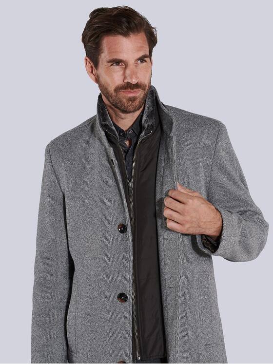 engbers Herren Mantel mit Inlet Grau 35491