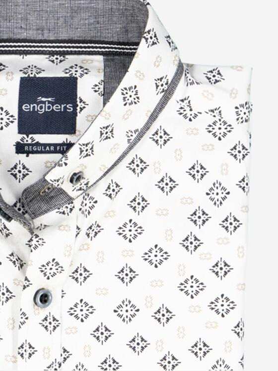 engbers Herren Langarm-Hemd gemustert Sand 38016