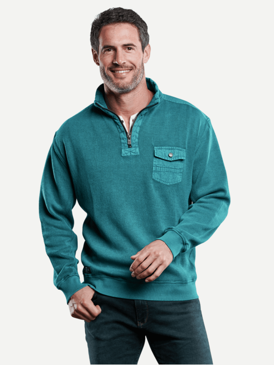 engbers Herren Sweatshirt Stehbund Petrol 28839