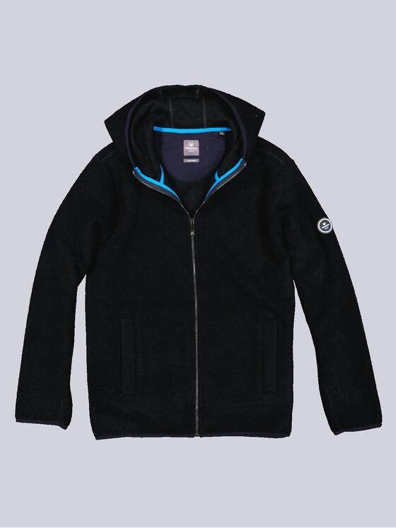 ENGBERS GERMANY Herren Sweatjacke mit Kapuze und besonderem Farbeffekt Blau 35740